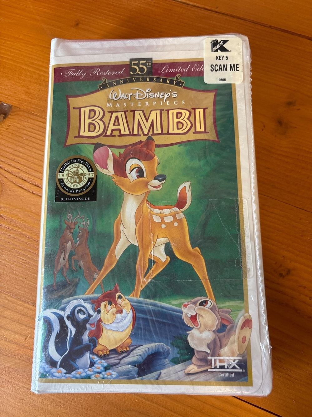 ●RARE● Walt Disney's Masterpiece-Bambi 55th Anniversary-Limited Edition-VHS-9505